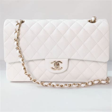 chanel classic flap white
